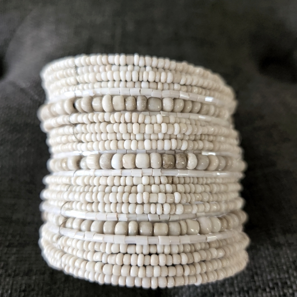 Bead Wide Cuff Bracelet